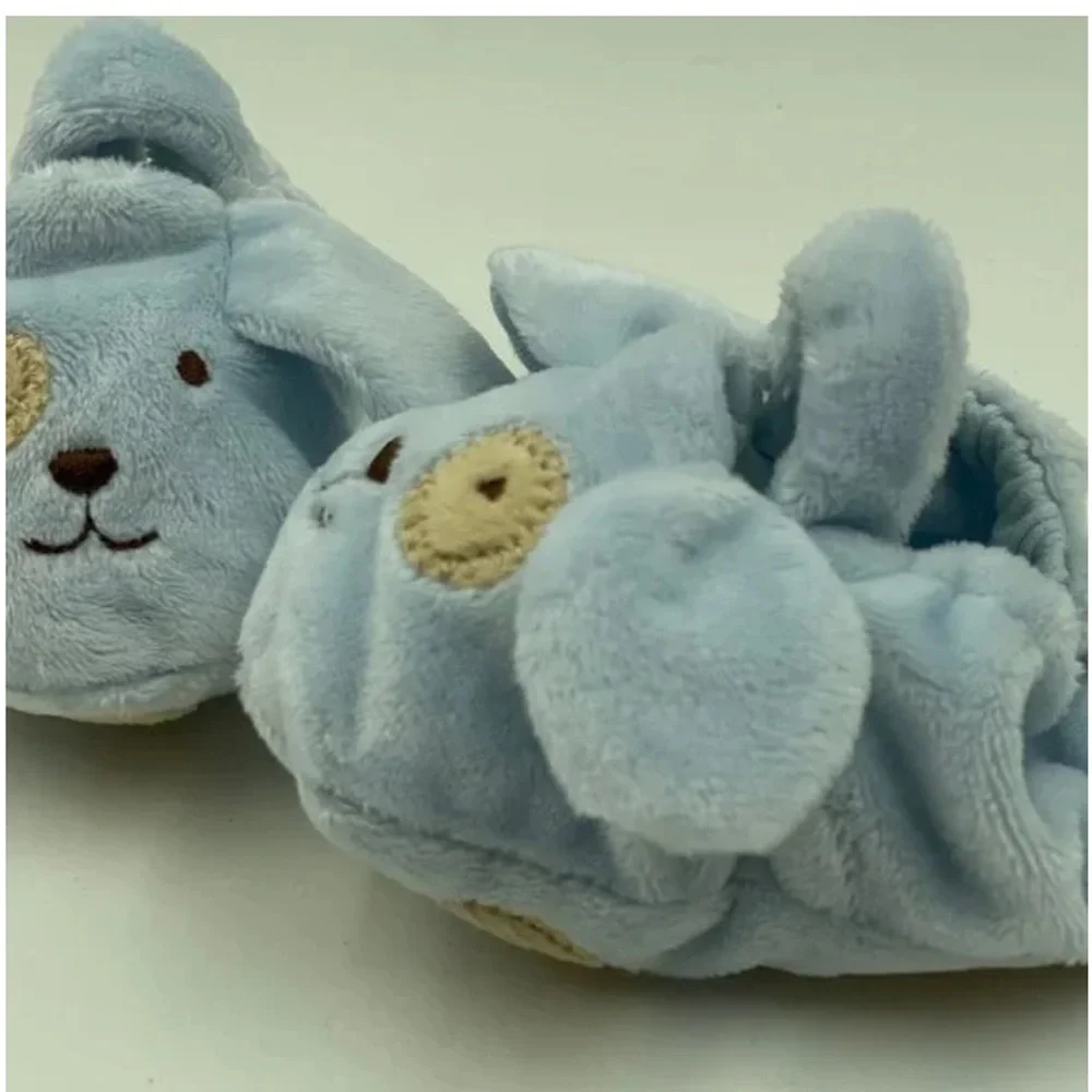 Bunnies By The Bay Adorable Blue Puppy Baby Boy Slip On Booties Shoes 0-6 months